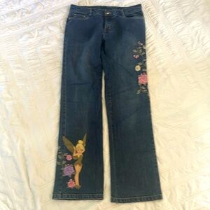 Y2K Disney Store Tinkerbell boot cut jeans